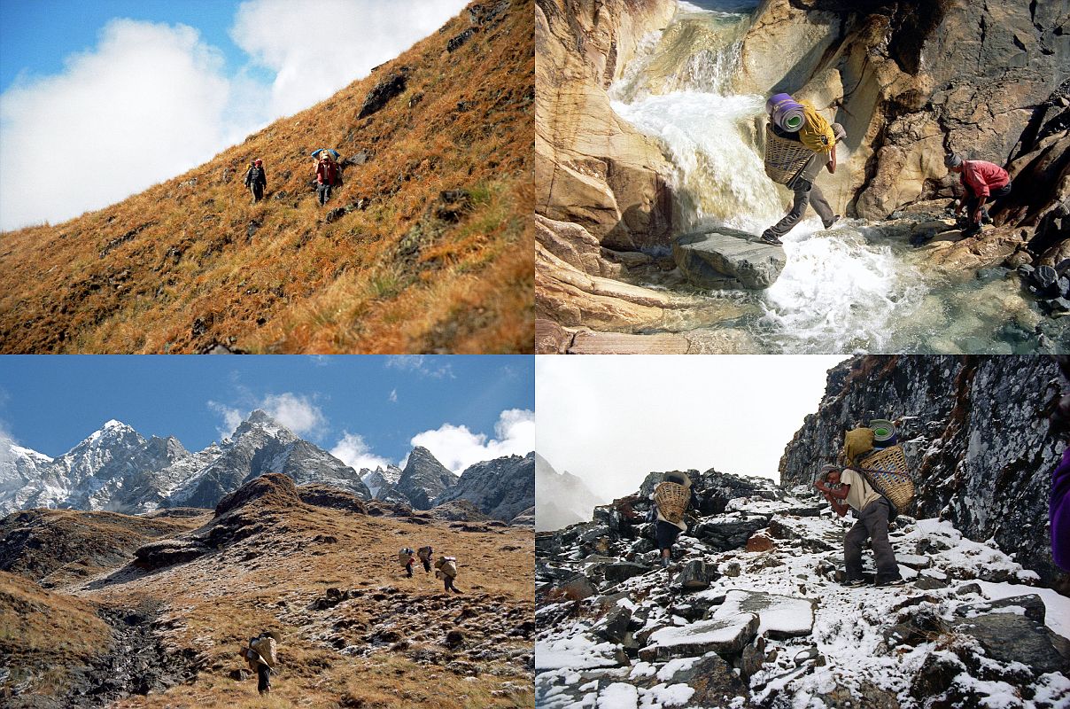 105 Trekking Across Top Of The World Ridge Towards Miristi Khola